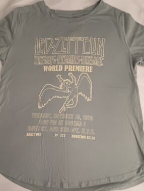 Led Zeppelin Graphic Tee in Sage Green